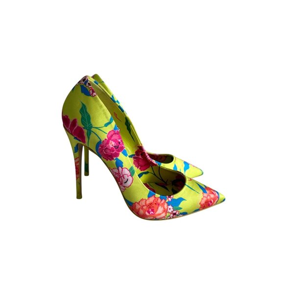 ALDO Flower Power Floral Rose Print Fabric Heels Size US 7 - Picture 7 of 9
